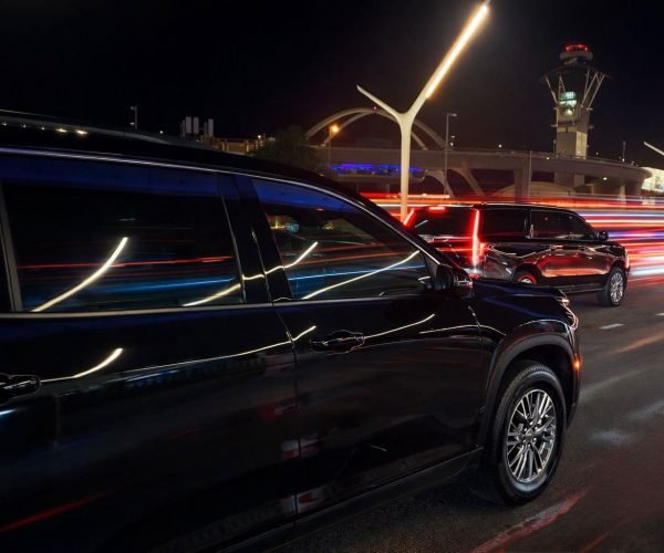 JM Transportation Black SUV Fleet LAX Airport Los Angeles Night